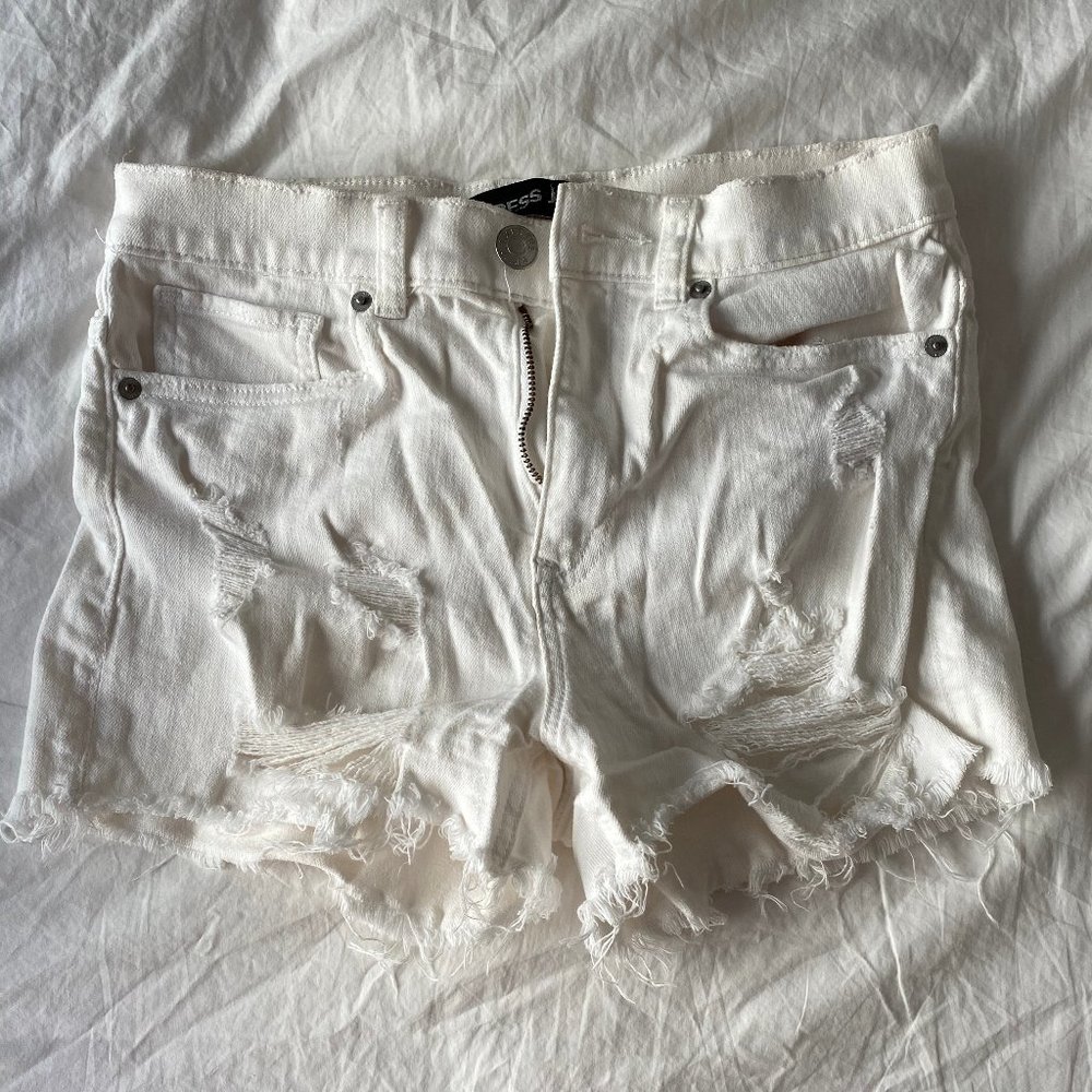 EXPRESS White Denim Shorts